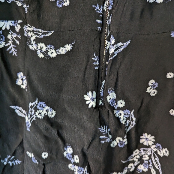 WHO WHAT WEAR Zipper Front Black Floral Print Dress XL - Picture 3 of 9